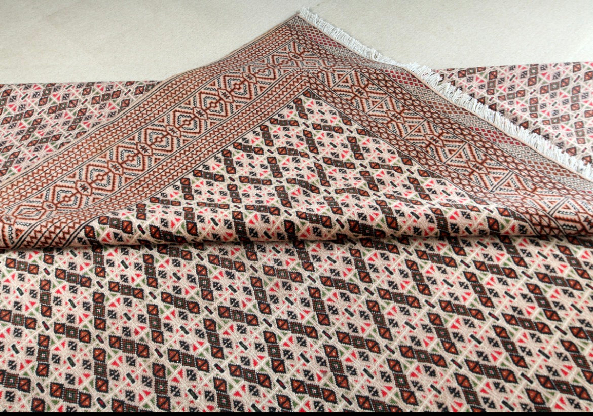 Hand-Knotted Turkmen Rug-360x305