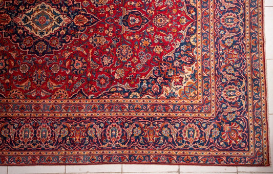 Hand-knotted Kashan classic design wool rug 200x300