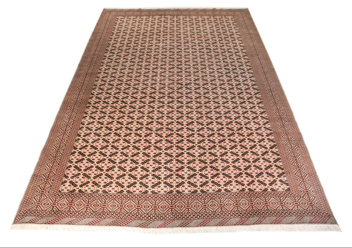 Hand-Knotted Turkmen Rug-360x305