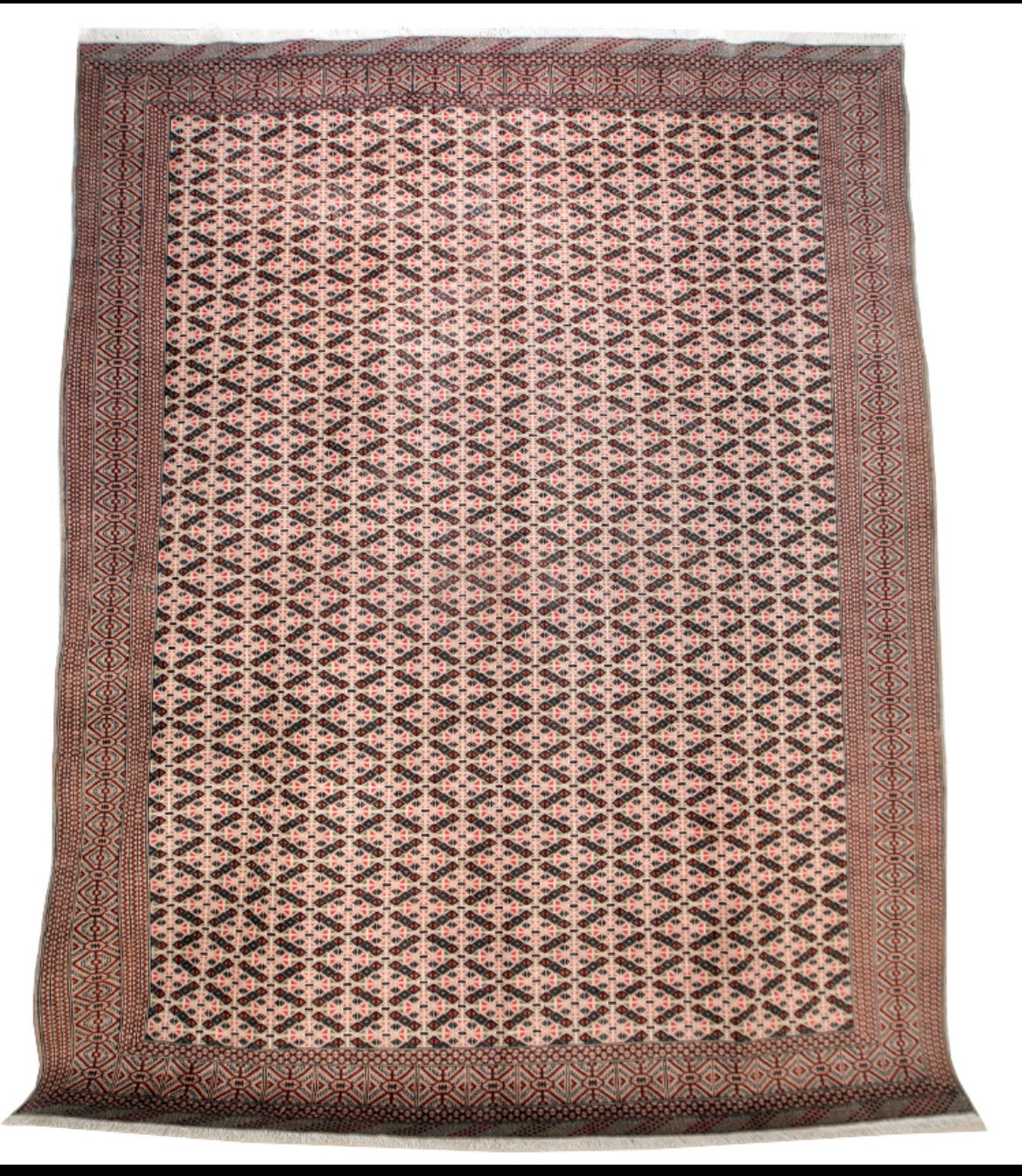 Hand-Knotted Turkmen Rug-360x305