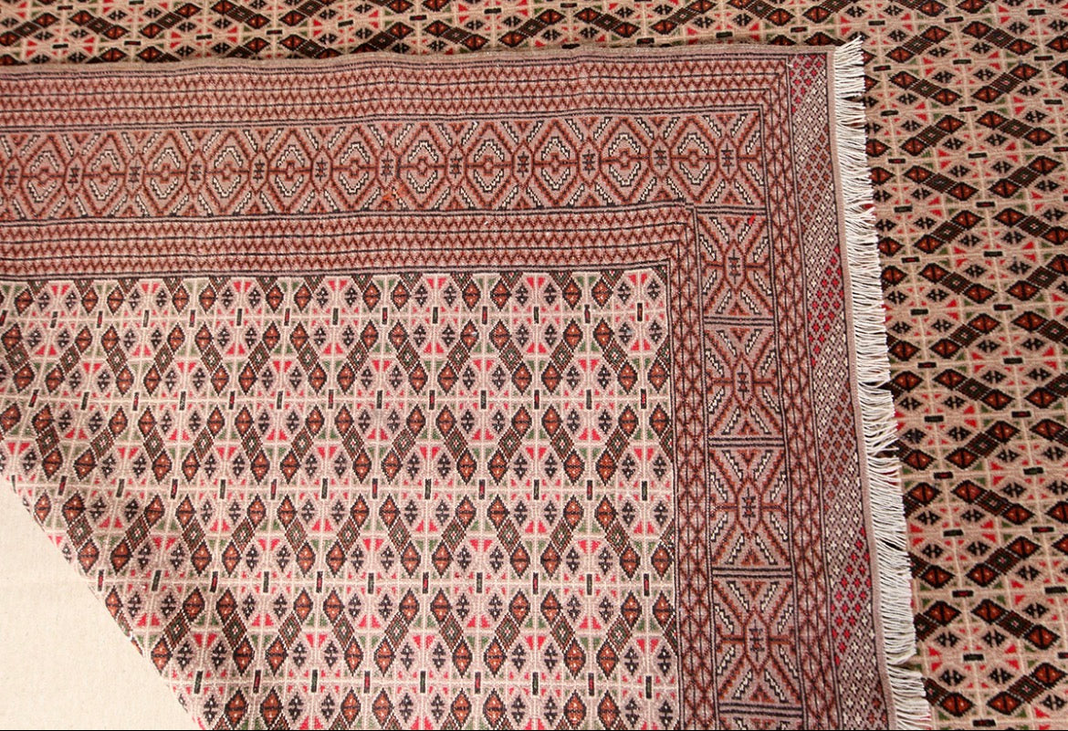 Hand-Knotted Turkmen Rug-360x305
