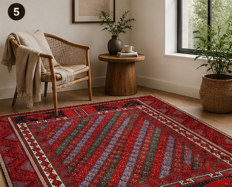 Hand-knotted Tribal khorasan wool rug 2x3