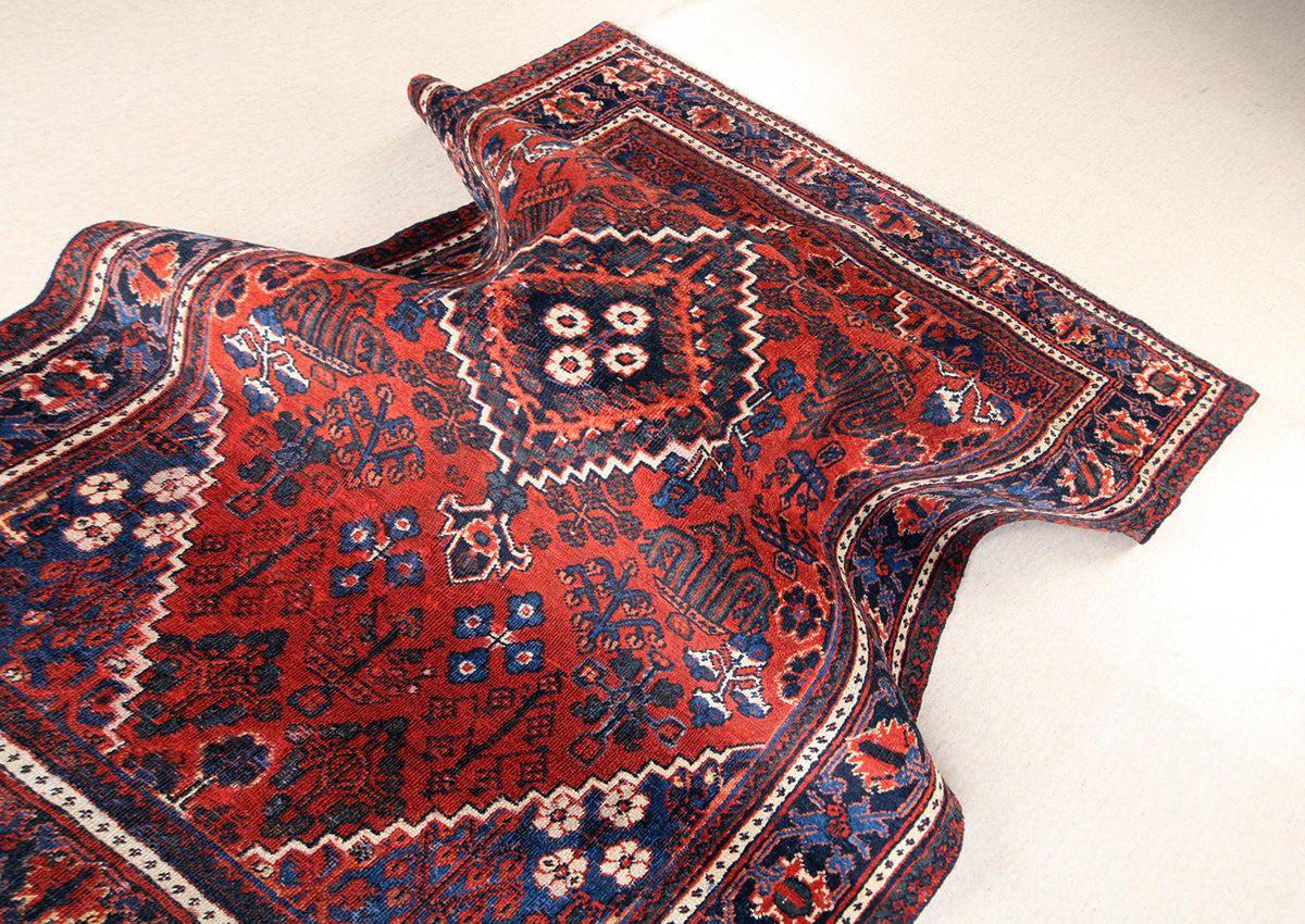 Hand-Knotted Isfahan Joshaghan Wool Rug. 200X130 cm