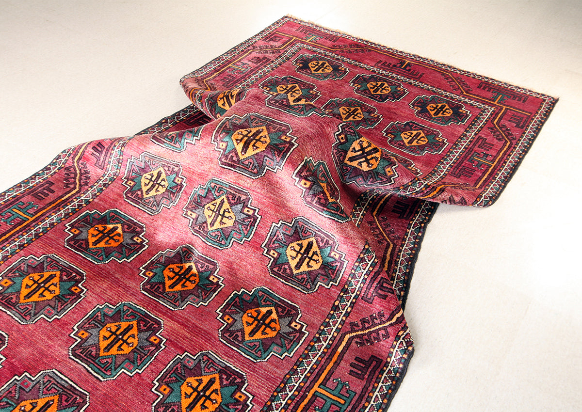 Hand-Knotted Khorasan Balouchi Tribal Wool Rug. 295X150