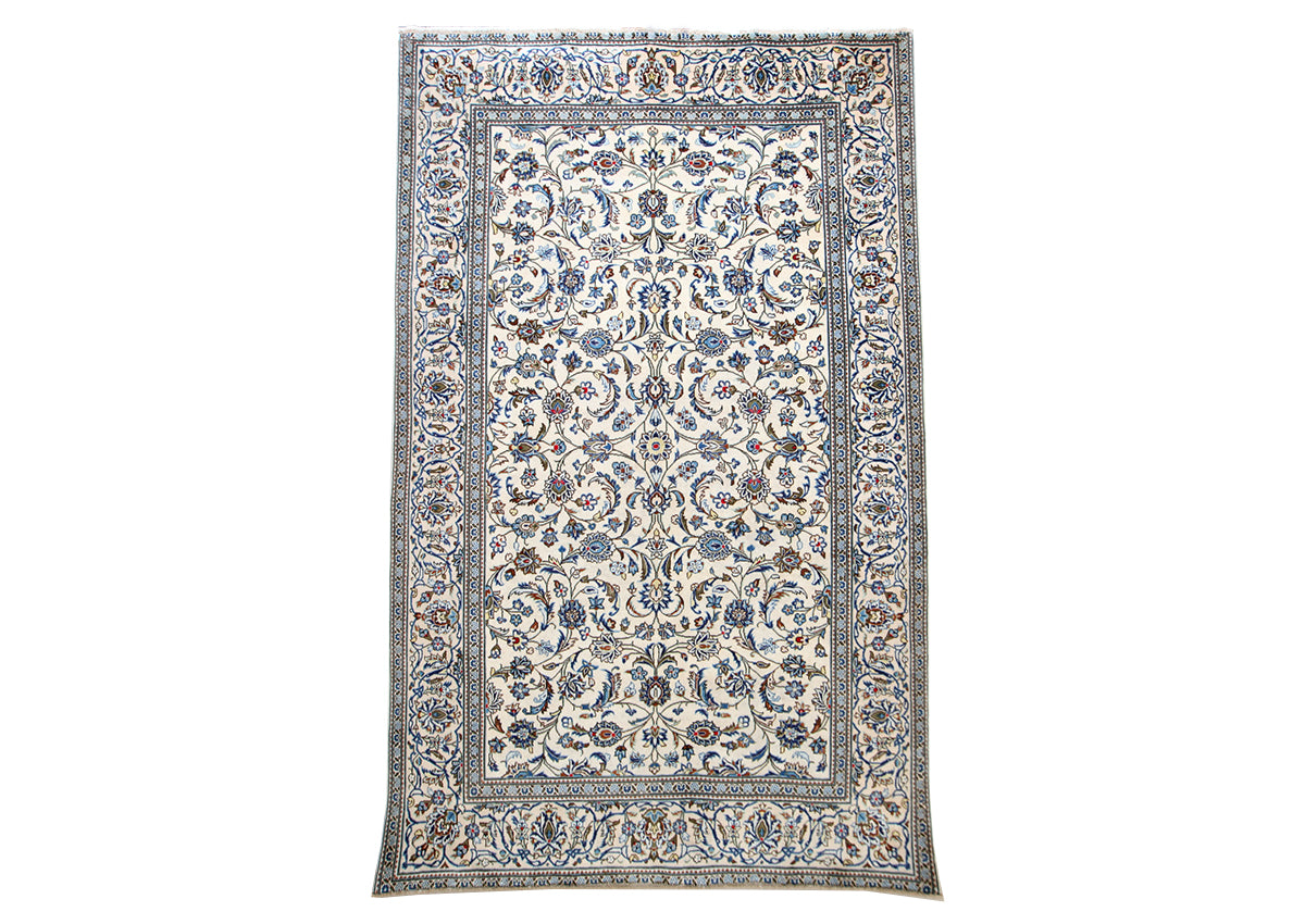 Hand-Knotted Kashan Wool Rug 295X200