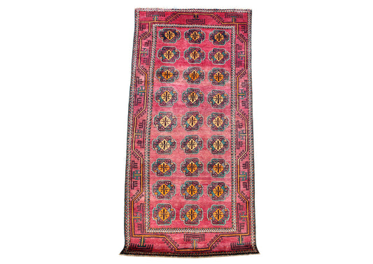 Hand-Knotted Khorasan Balouchi Tribal Wool Rug. 295X150