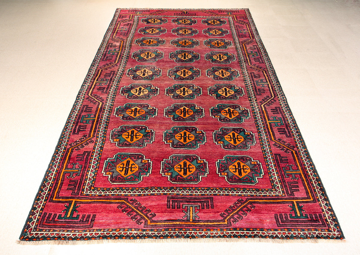 Hand-Knotted Khorasan Balouchi Tribal Wool Rug. 295X150
