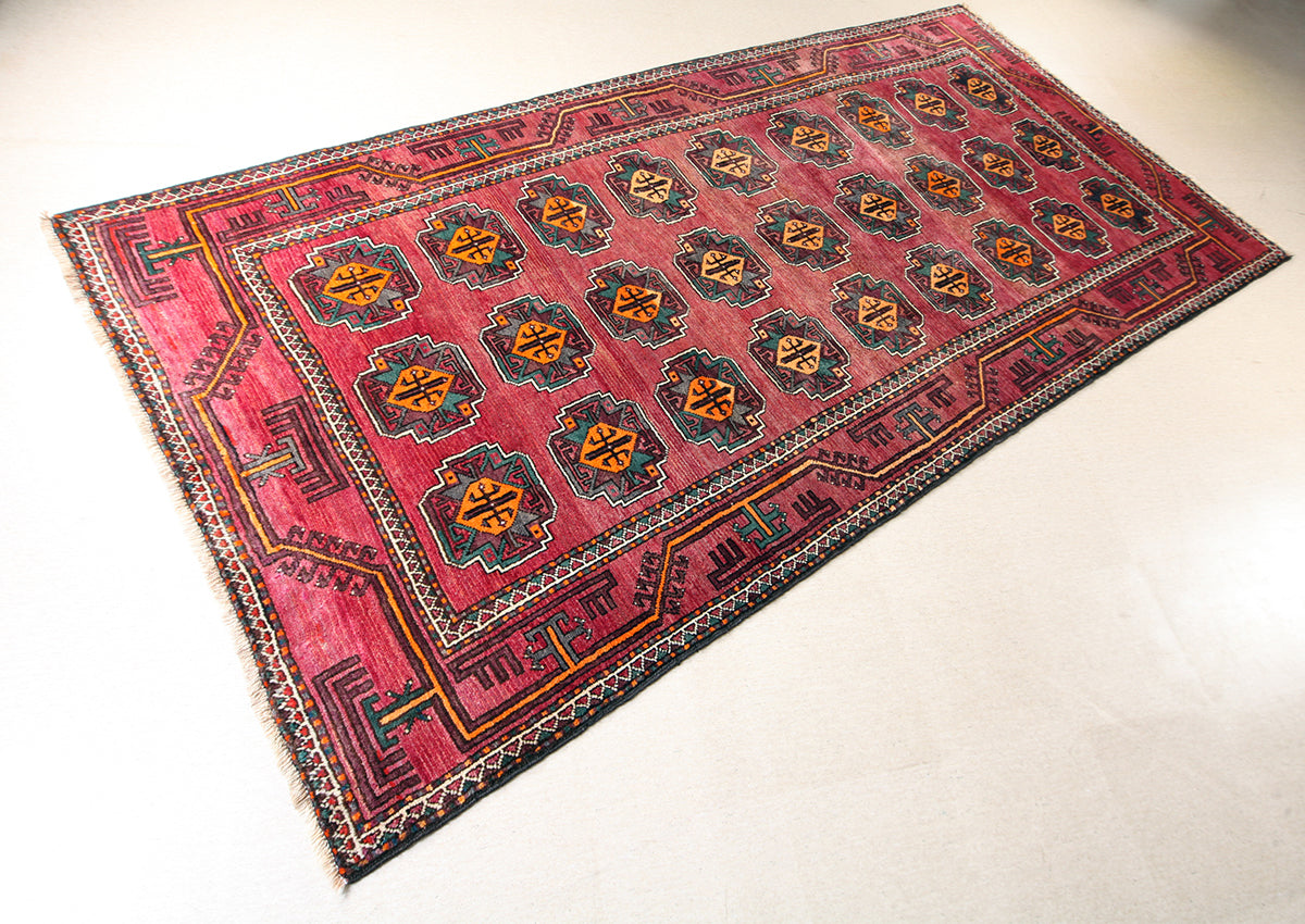 Hand-Knotted Khorasan Balouchi Tribal Wool Rug. 295X150