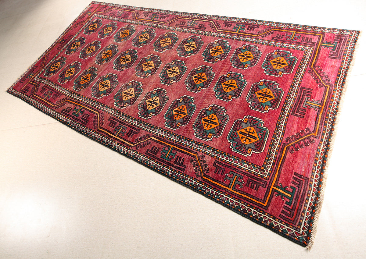 Hand-Knotted Khorasan Balouchi Tribal Wool Rug. 295X150