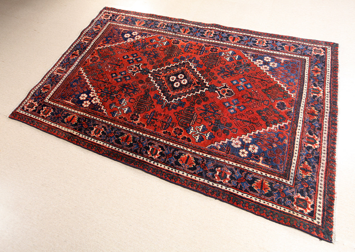 Hand-Knotted Isfahan Joshaghan Wool Rug. 200X130 cm