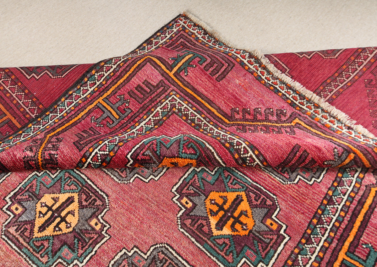 Hand-Knotted Khorasan Balouchi Tribal Wool Rug. 295X150