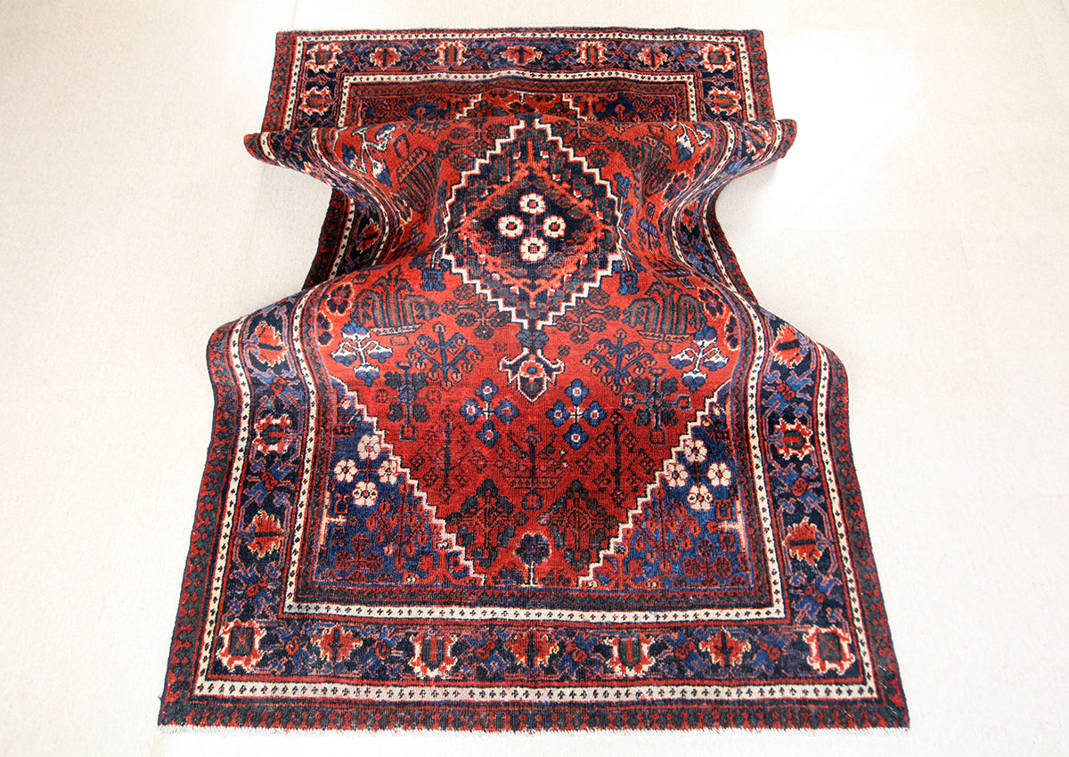 Hand-Knotted Isfahan Joshaghan Wool Rug. 200X130 cm